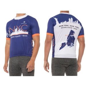 NWT $90 ENDURA MEN L NYC Short Sleeve Men’s Cycling Jersey 1/2 Zip TOP COOL MAX